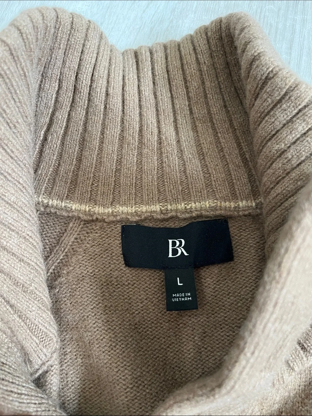 Banana Republic Woolen Button Sweater Men L Wool Mock Neck Heritage Prep Raglan